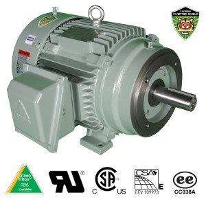 Hyundai Crown Triton Series IEEE-841 TEFC Enclosure C-Face Rigid Base Three Phase Motors 1.5 HP 3600 RPM 143TC Frame